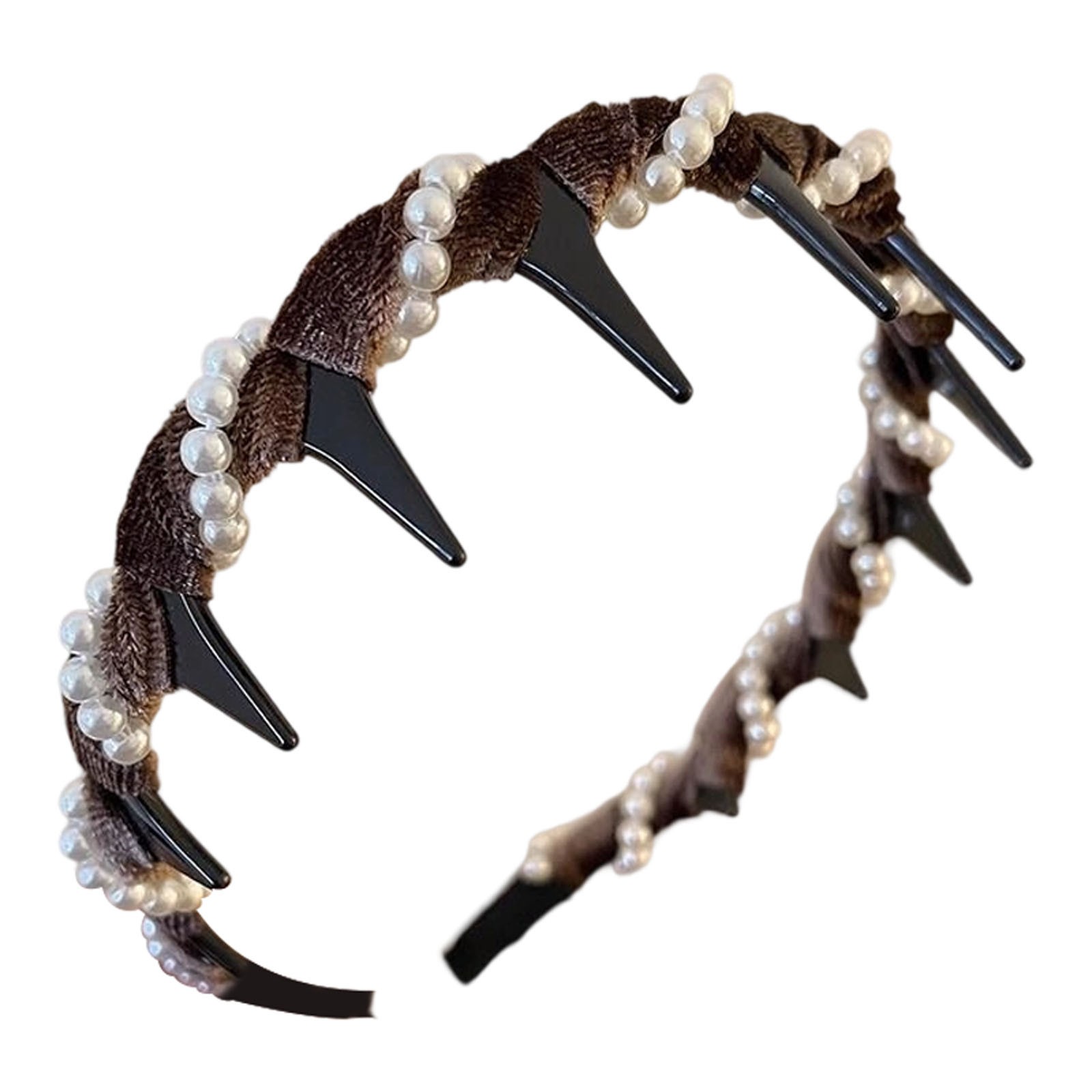 thumbnail image 2 of Diadema de perlas altas 2025 Nuevas diademas elegantes antideslizantes con perlas para novias, accesorios para el pelo para fiestas y bodas para mujeres y niñas, 2 of 2